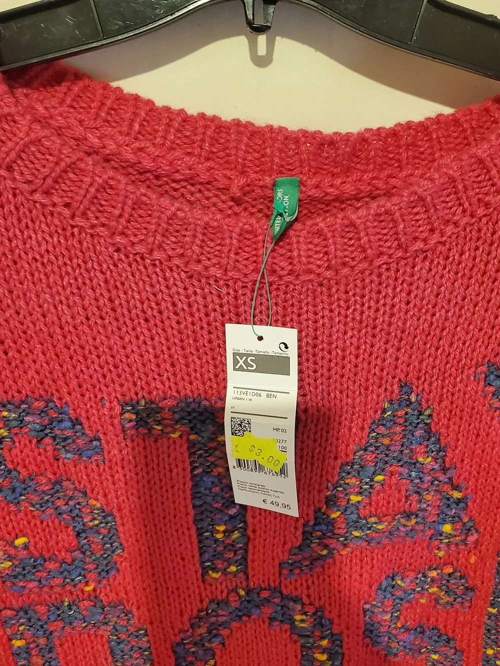 United Colors of Benetton Pink Knit 'Stay Positive' Sweater